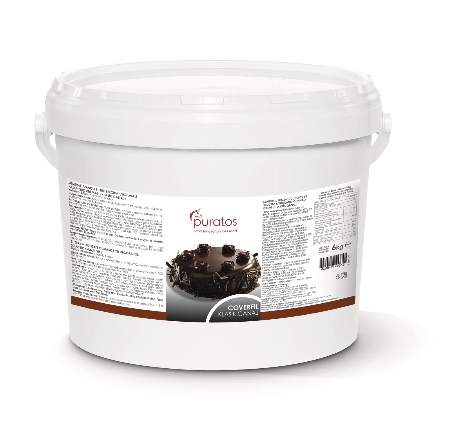 Puratos Coverfil Dark bitter çikolatalı ganaj