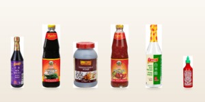 Toptan Asya mutfagi soslari: soya sosu, istiridye sosu, teriyaki, sweet chili, pirinc sirkesi ve sriracha